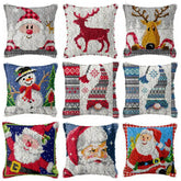 Knüpfset - Weihnachts‑Schneemann & Elch Knüpfkissen